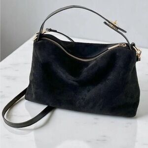 Elegant Black Suede Women's Bag